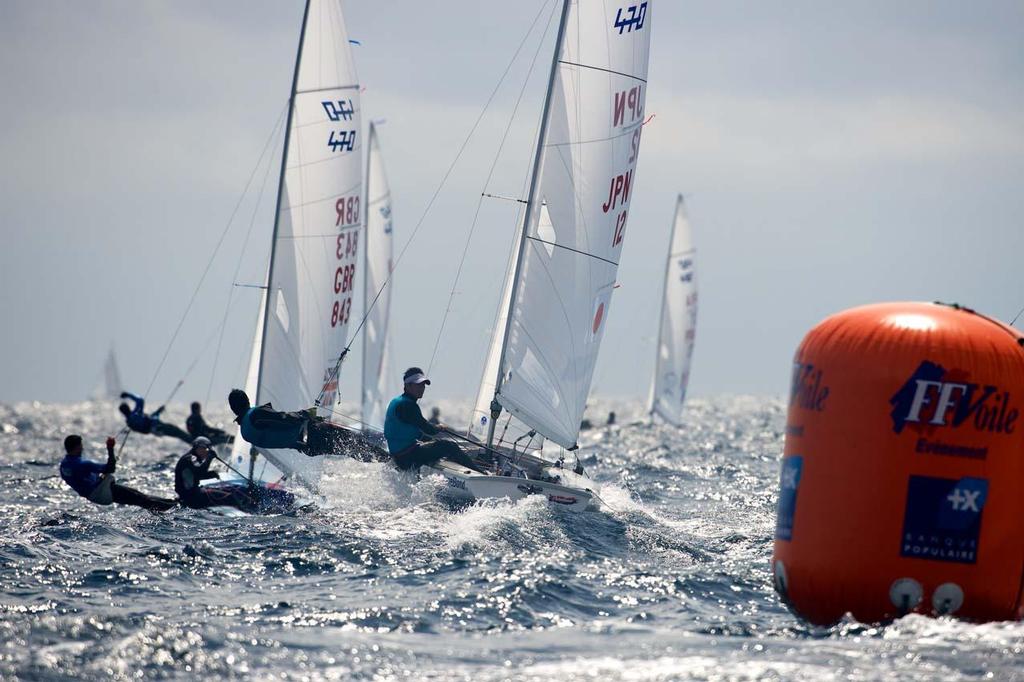 470 Men, Tetsuya Matsunaga and Yugo Yoshida ©  Franck Socha / ISAF Sailing World Cup Hyeres http://swc.ffvoile.fr/